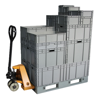 Caja de logística apilable grande de alta calidad con volumen de negocios al mejor precio